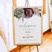 AVA Boho Burgundy Floral Succulent Weduwschap Welk Poster