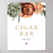 AVA Boho Terracotta Succulent Sigaar Bar Teken Poster (Voorkant)