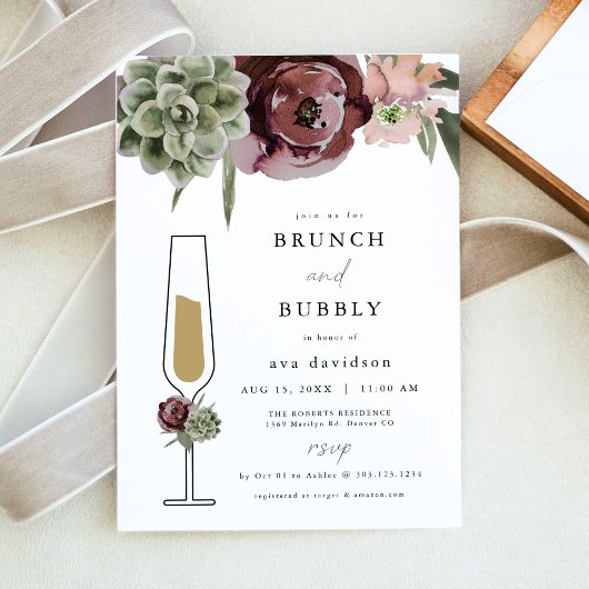 AVA Burgundy Succulent Brunch en Bubble Champagne Kaart