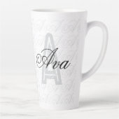 Ava Custom Name Black White Tumbler Latte Mok (Rechts)