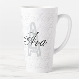 Ava Custom Name Black White Tumbler Latte Mok
