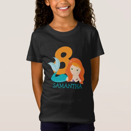 Ava - De Mermaid Goddess 8e verjaardag T-Shirt (Voorkant)