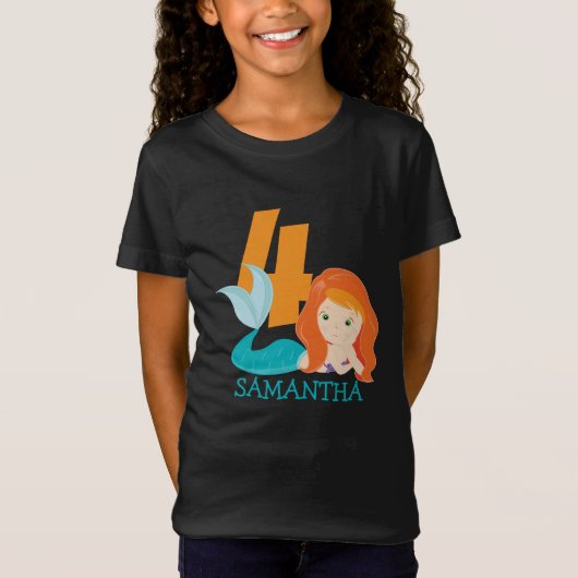 Ava - De Mermaid Goddess vierde verjaardag T-Shirt (Voorkant)
