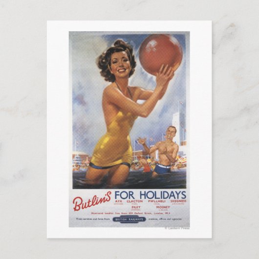 Ava Gardner Kijk-a-like Butlin's Camps Briefkaart (Voorkant)