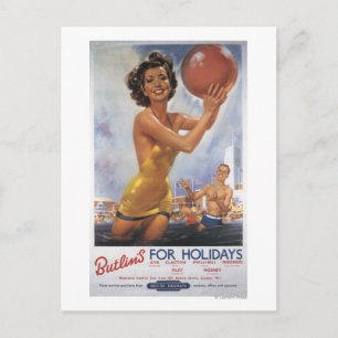 Ava Gardner Kijk-a-like Butlin's Camps Briefkaart
