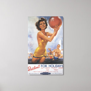 Ava Gardner Kijk-a-like Butlin's Camps Canvas Afdruk