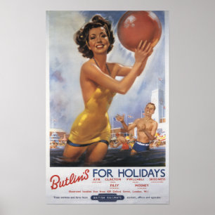 Ava Gardner Kijk-a-like Butlin's Camps Poster