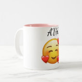 Ava gepersonaliseerde mok met hartjes emoji (Voorkant links)