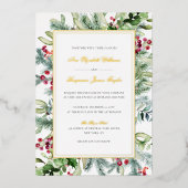 Ava Gold Foil Winter Wedding Invitation met RSVP Folie Uitnodiging (Voorkant)
