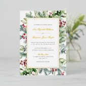 Ava Gold Foil Winter Wedding Invitation met RSVP Folie Uitnodiging (Staand Voorkant)