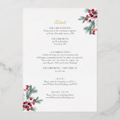 Ava Gold Foil Winter Wedding Invitation met RSVP Folie Uitnodiging (Achterkant)