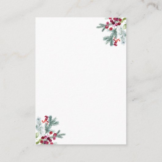 Ava Gold Kerstmis en Greenery Wedding Website RSVP Informatiekaartje (Achterkant)