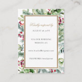 Ava Gold Kerstmis en Greenery Wedding Website RSVP Informatiekaartje (Voorkant)