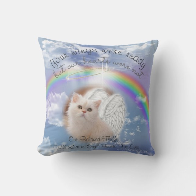 AVA - Hemelse hemel met Rainbow Pet Memorial Kussen (Voorkant)