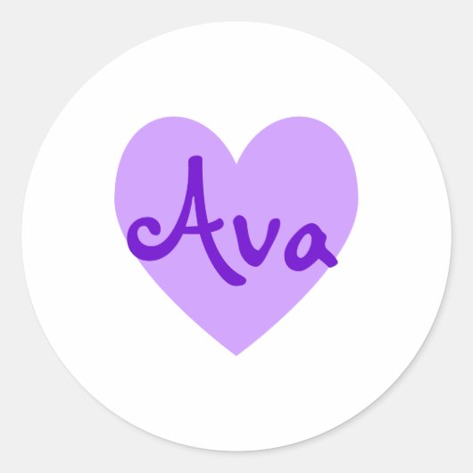 Ava in Paars Ronde Sticker (Voorkant)
