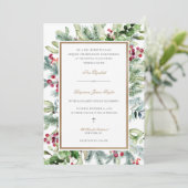 Ava Kerstgroen Katholieke Trouwuitnodiging Kaart (Staand voorkant)