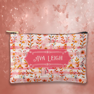 Ava Leigh Roze en Oranje Waterverf Bloemen Etui