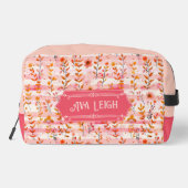 Ava Leigh Roze en Oranje Waterverf Bloemen Toilettasje (Achterkant)