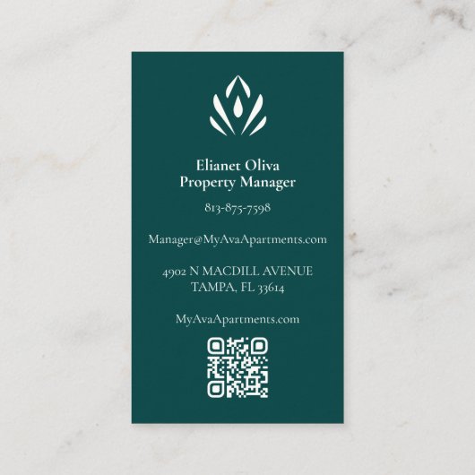 Ava Manager Visitekaartje (Achterkant)