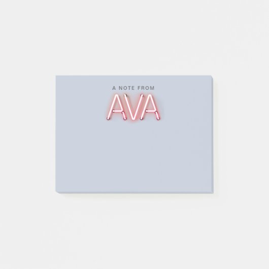 Ava-naam in gloeiende neonlampen post-it® notes (Voorkant)