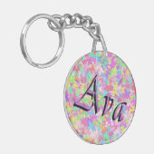 Ava, naam Logo op patelvlinders, Sleutelhanger (Voorkant Links)