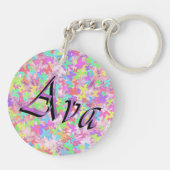 Ava, naam Logo op patelvlinders, Sleutelhanger (Achterkant)