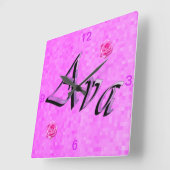 Ava Name Logo, Vierkante Klok (Hoek)