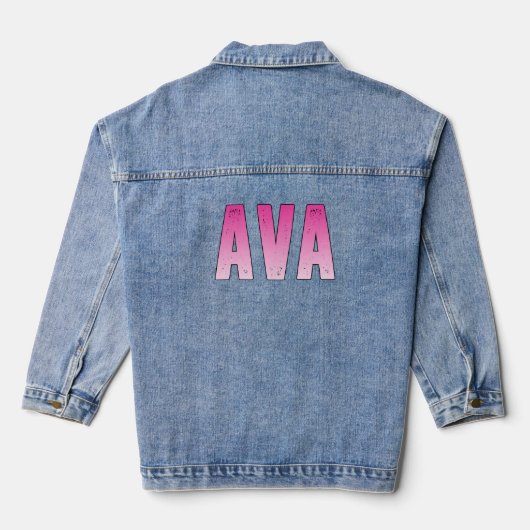 Ava roze naam denim jacket (Achterkant)