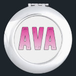 Ava roze naam handtas spiegeltje<br><div class="desc">Ava naam roze gepersonaliseerd</div>