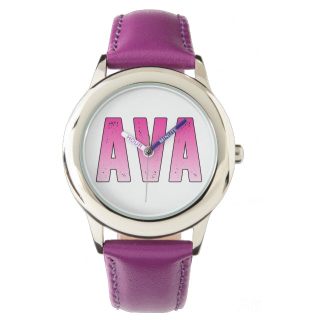 Ava roze naam horloge (Voorkant)