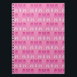 Ava roze naam notitieboek<br><div class="desc">Ava naam roze gepersonaliseerd</div>