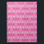 Ava roze naam notitieboek<br><div class="desc">Ava naam roze gepersonaliseerd</div>