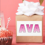 Ava roze naam rechthoekige sticker<br><div class="desc">Ava naam roze gepersonaliseerd</div>