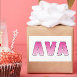 Ava roze naam rechthoekige sticker<br><div class="desc">Ava naam roze gepersonaliseerd</div>