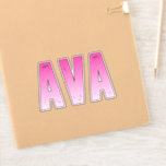 Ava roze naam sticker<br><div class="desc">Ava naam roze gepersonaliseerd</div>