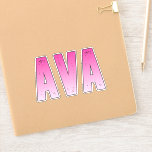 Ava roze naam sticker<br><div class="desc">Ava naam roze gepersonaliseerd</div>