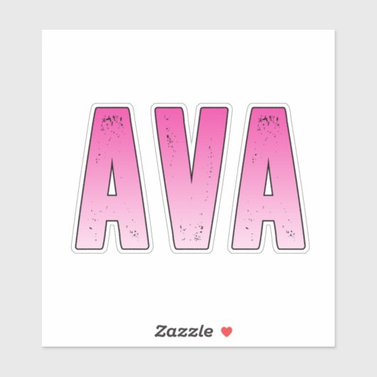 Ava roze naam sticker (Vel)