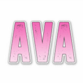 Ava roze naam sticker (Voorkant)