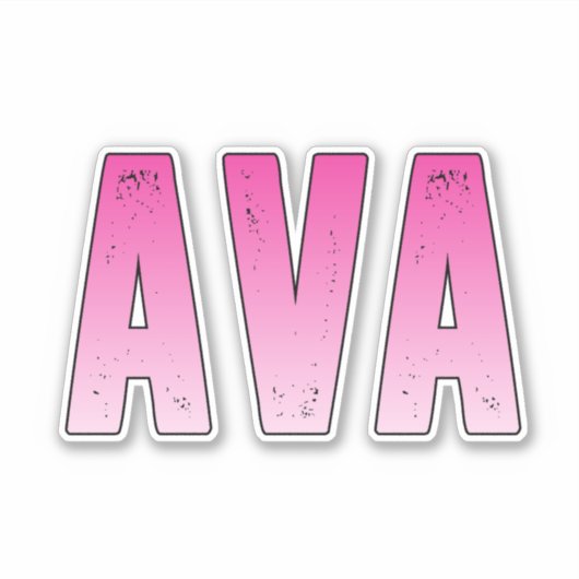 Ava roze naam sticker (Voorkant)