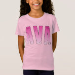 Ava roze naam t-shirt<br><div class="desc">Ava naam roze gepersonaliseerd</div>