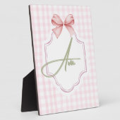Ava Roze Strik Boog & Gingham Print Fotoplaat (Zijkant)