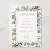 Ava Winter Greenery Wedding Invitation met RSVP Kaart (Voorkant)