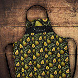 Avacado Custom Monogram Schort<br><div class="desc">Waterverf avacado rustieke kunstwerken van Valarie Wade. Achtergrondkleur kan worden gewijzigd. Monogram en aangepaste naam, optie. Perfect voor wat bakken keuken plezier!</div>