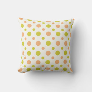 Avacado & Peach Polka Dot Retro Design Pillow Kussen