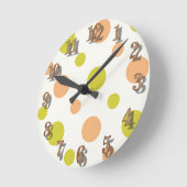 Avacado & Peach Polka Dot Retro Design Ronde Klok (Hoek)