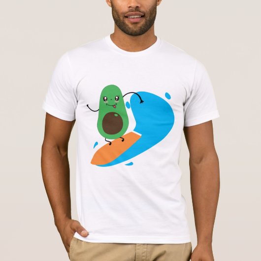 avacado surfing t-shirt (Voorkant)