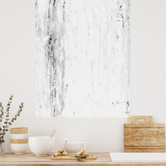 "Avalanche" Abstracte kunst in zwart-wit Poster (Keuken)