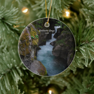 Avalanche Gorge Glacier National Park Foto Keramisch Ornament