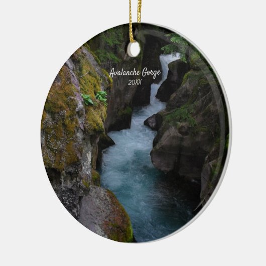 Avalanche Gorge Glacier National Park Foto Keramisch Ornament (Links)