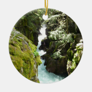Avalanche Gorge II in Glacier National Park Keramisch Ornament